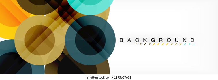 Composición geométrica coloreada abstracta - fondo de círculo multicolor, ilustración vectorial
