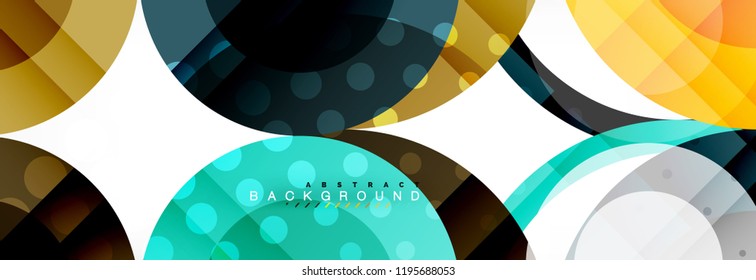 Composición geométrica coloreada abstracta - fondo de círculo multicolor, ilustración vectorial