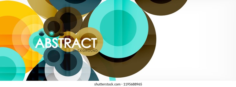 Abstract colorful geometric composition - multicolored circle background, vector illustration