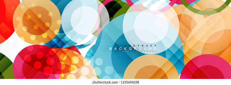 Abstract colorful geometric composition - multicolored circle background, vector illustration