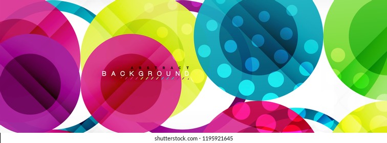 Abstract colorful geometric composition - multicolored circle background, vector illustration