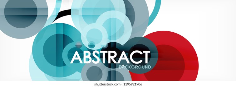 Composición geométrica coloreada abstracta - fondo de círculo multicolor, ilustración vectorial