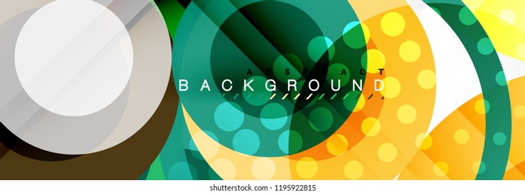 Composición geométrica coloreada abstracta - fondo de círculo multicolor, ilustración vectorial