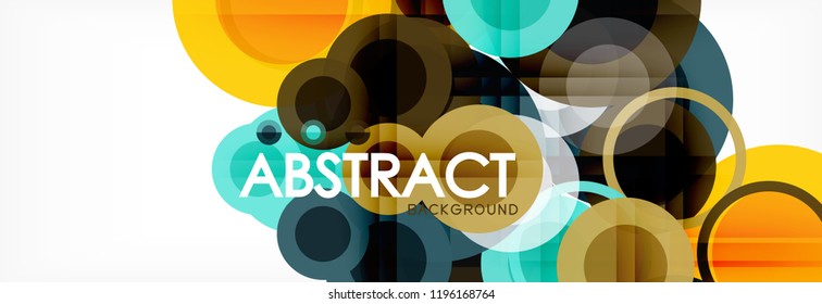 Composición geométrica coloreada abstracta - fondo de círculo multicolor, ilustración vectorial