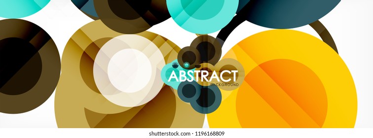 Abstract colorful geometric composition - multicolored circle background, vector illustration