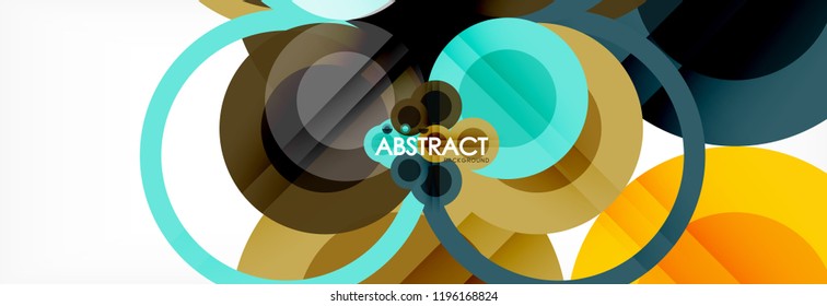 Abstract colorful geometric composition - multicolored circle background, vector illustration