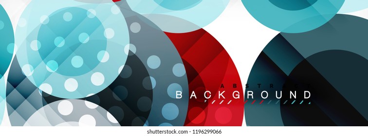 Abstract colorful geometric composition - multicolored circle background, vector illustration