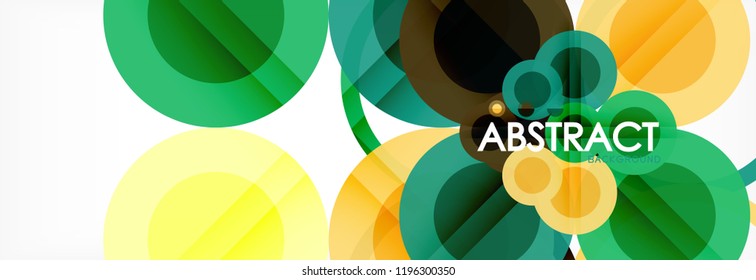 Abstract colorful geometric composition - multicolored circle background, vector illustration