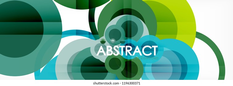 Abstract colorful geometric composition - multicolored circle background, vector illustration