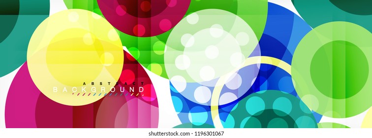 Abstract colorful geometric composition - multicolored circle background, vector illustration