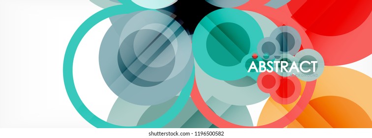 Abstract colorful geometric composition - multicolored circle background, vector illustration