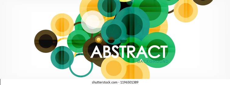 Abstract colorful geometric composition - multicolored circle background, vector illustration