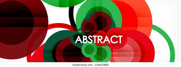 Abstract colorful geometric composition - multicolored circle background, vector illustration
