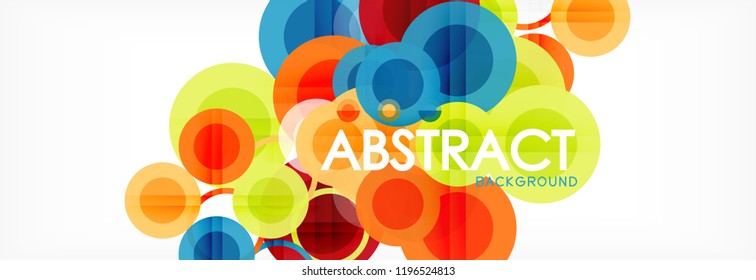 Composición geométrica coloreada abstracta - fondo de círculo multicolor, ilustración vectorial