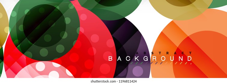 Composición geométrica coloreada abstracta - fondo de círculo multicolor, ilustración vectorial