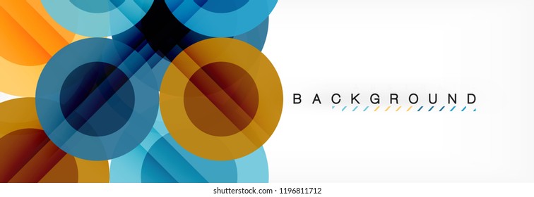 Abstract colorful geometric composition - multicolored circle background, vector illustration