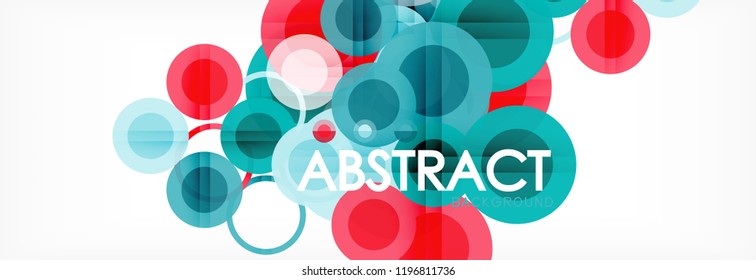 Abstract colorful geometric composition - multicolored circle background, vector illustration