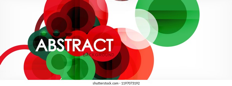 Composición geométrica coloreada abstracta - fondo de círculo multicolor, ilustración vectorial