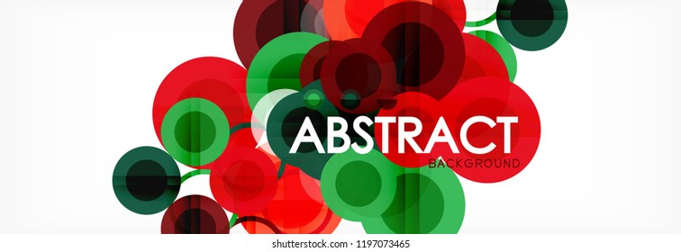 Abstract colorful geometric composition - multicolored circle background, vector illustration