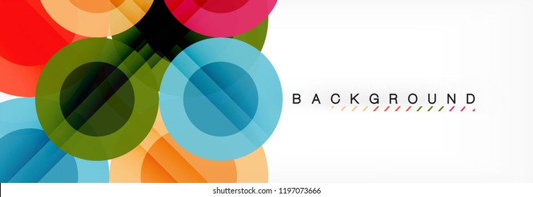 Abstract colorful geometric composition - multicolored circle background, vector illustration
