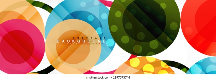 Abstract colorful geometric composition - multicolored circle background, vector illustration