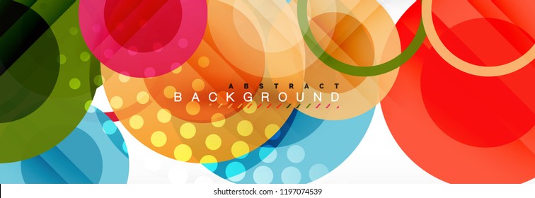 Abstract colorful geometric composition - multicolored circle background, vector illustration