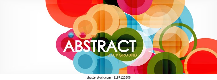 Composición geométrica coloreada abstracta - fondo de círculo multicolor, ilustración vectorial