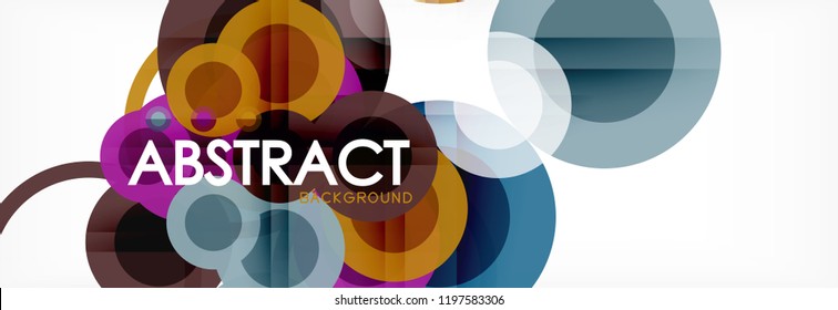 Abstract colorful geometric composition - multicolored circle background, vector illustration