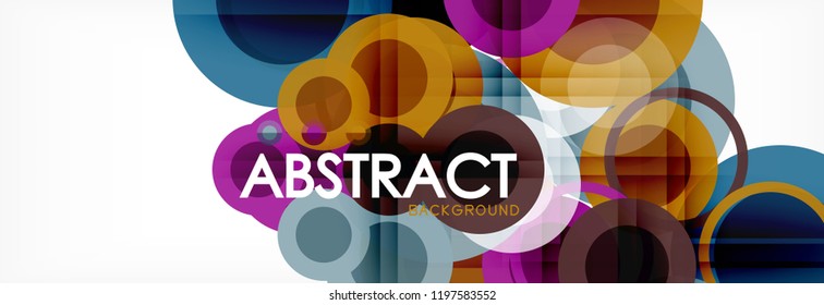 Abstract colorful geometric composition - multicolored circle background, vector illustration
