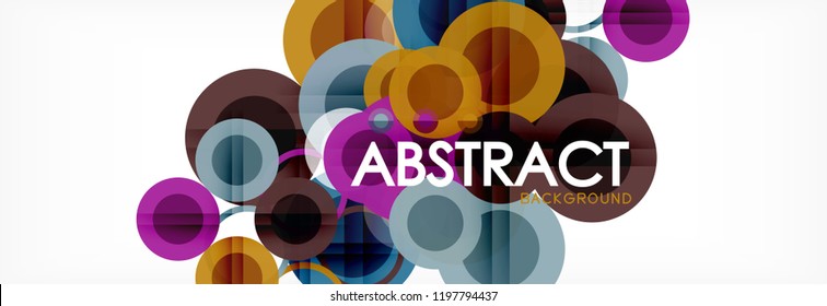 Composición geométrica coloreada abstracta - fondo de círculo multicolor, ilustración vectorial