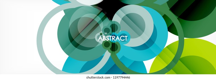 Abstract colorful geometric composition - multicolored circle background, vector illustration