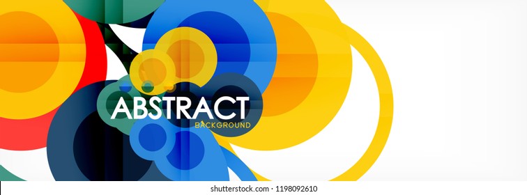 Abstract colorful geometric composition - multicolored circle background, vector illustration