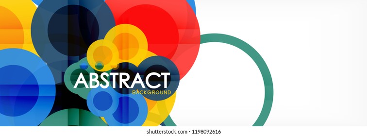 Abstract colorful geometric composition - multicolored circle background, vector illustration