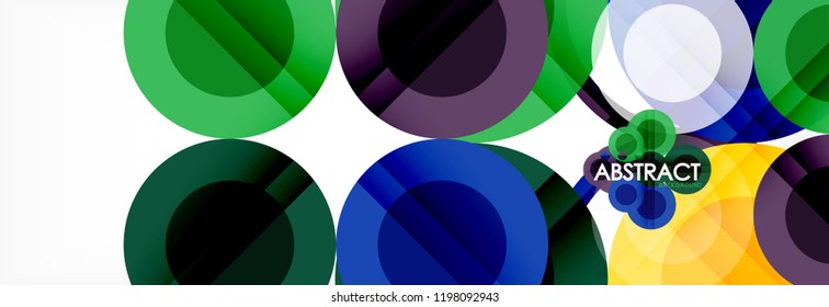 Abstract colorful geometric composition - multicolored circle background, vector illustration