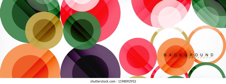 Abstract colorful geometric composition - multicolored circle background, vector illustration