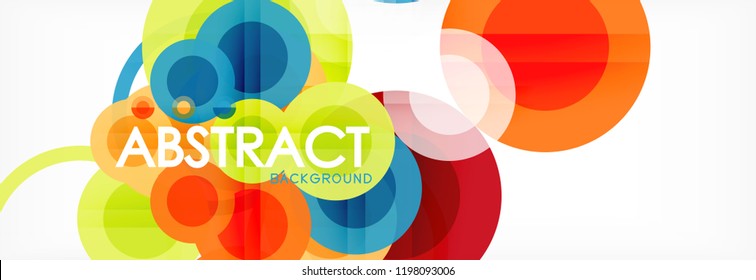 Abstract colorful geometric composition - multicolored circle background, vector illustration