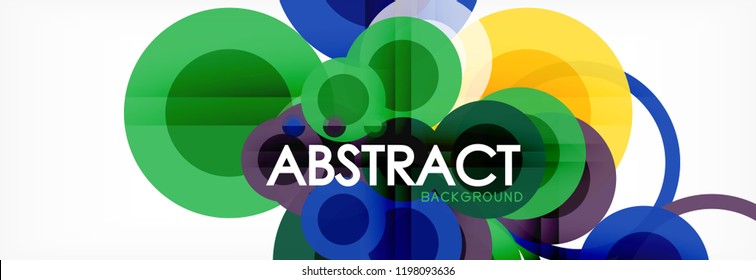 Abstract colorful geometric composition - multicolored circle background, vector illustration