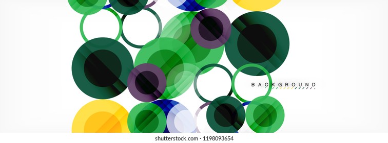 Abstract colorful geometric composition - multicolored circle background, vector illustration
