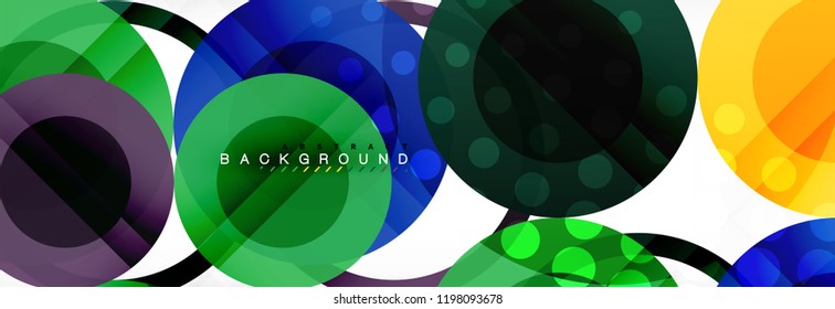 Abstract colorful geometric composition - multicolored circle background, vector illustration
