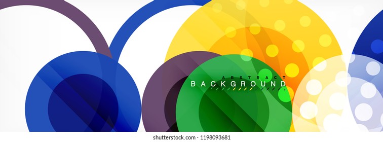Abstract colorful geometric composition - multicolored circle background, vector illustration