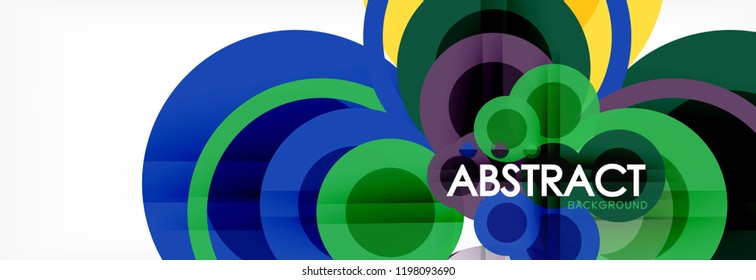 Abstract colorful geometric composition - multicolored circle background, vector illustration