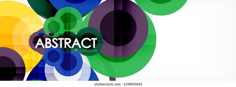 Abstract colorful geometric composition - multicolored circle background, vector illustration