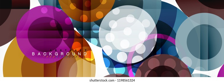 Abstract colorful geometric composition - multicolored circle background, vector illustration