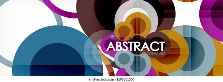 Composición geométrica coloreada abstracta - fondo de círculo multicolor, ilustración vectorial