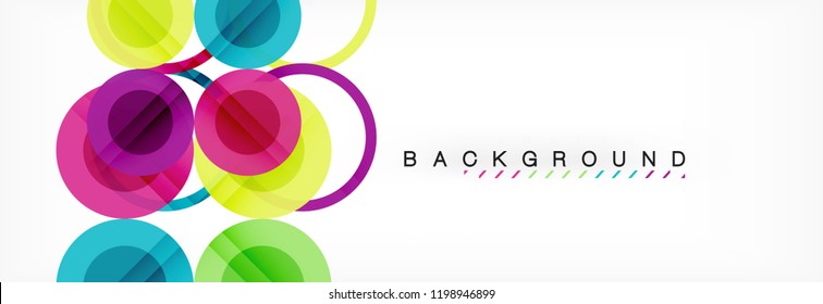 Abstract colorful geometric composition - multicolored circle background, vector illustration