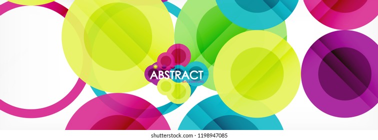 Abstract colorful geometric composition - multicolored circle background, vector illustration