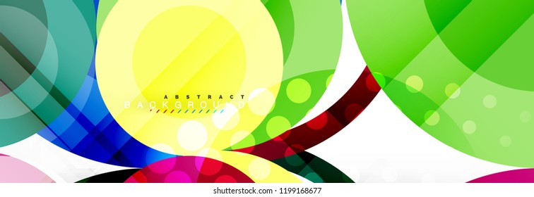 Abstract colorful geometric composition - multicolored circle background, vector illustration