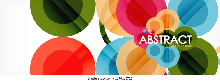Abstract colorful geometric composition - multicolored circle background, vector illustration