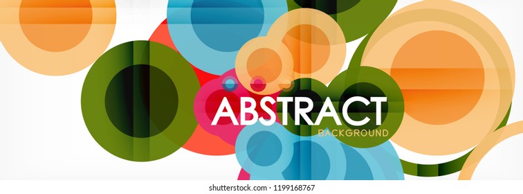 Abstract colorful geometric composition - multicolored circle background, vector illustration