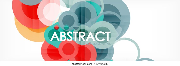 Abstract colorful geometric composition - multicolored circle background, vector illustration